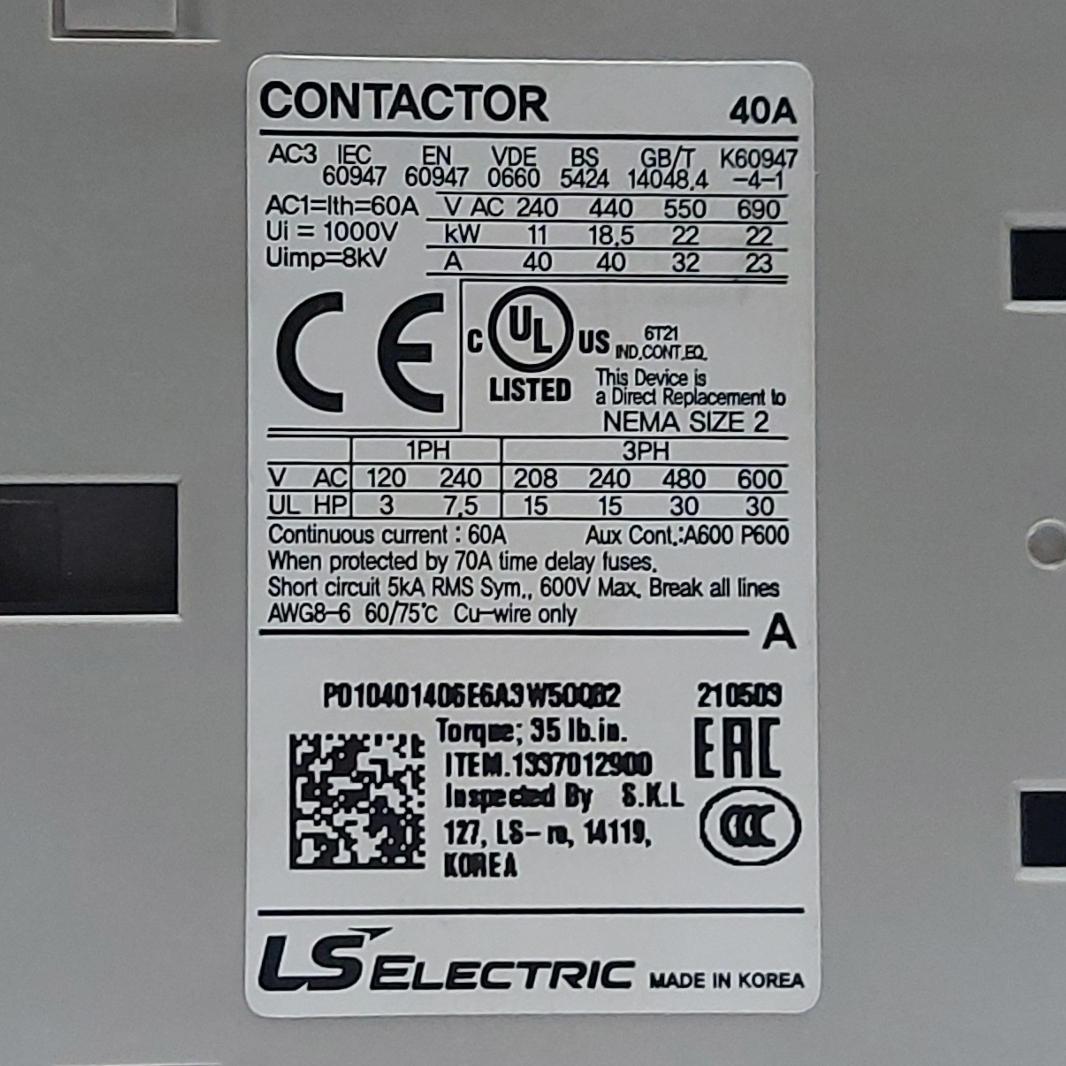 Contactor METASOL LS 40A 220V AC - Ingecom Eléctricos SAS