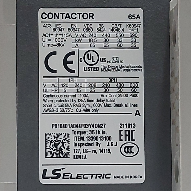 Contactor METASOL LS 65A 110V AC - Ingecom Eléctricos SAS