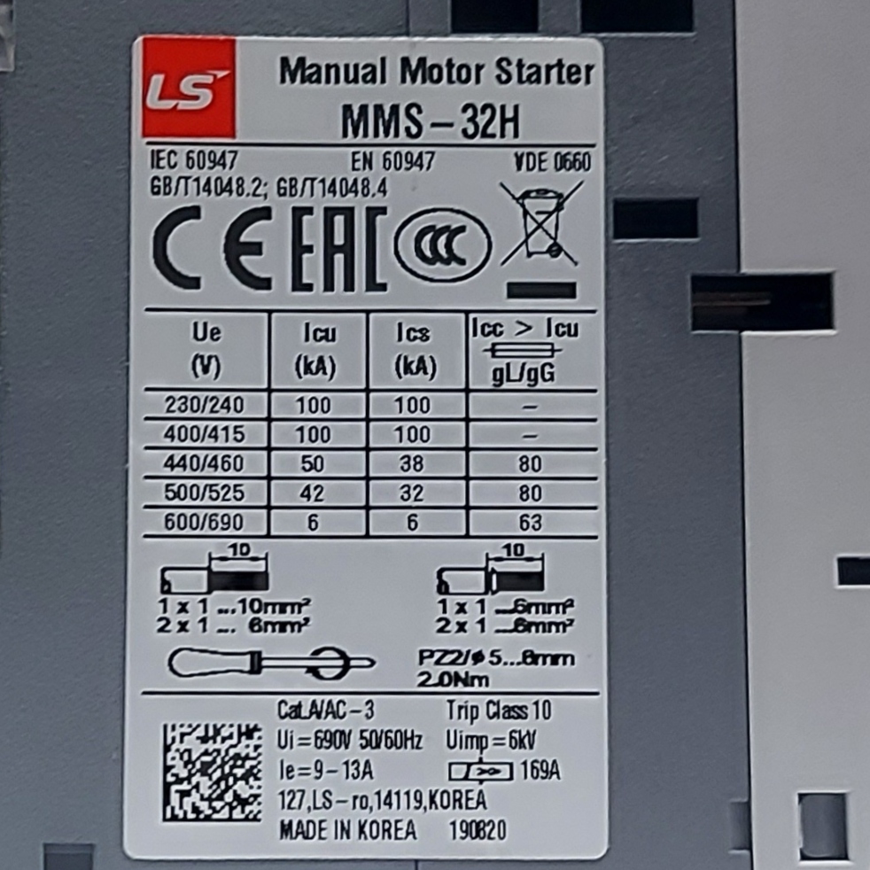 Guardamotor LS MMS-32H (9-13A) Tipo Giratorio - Ingecom Eléctricos SAS