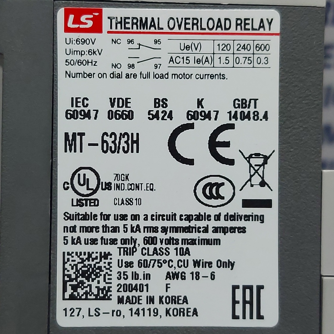 Relé Térmico LS 34 - 50A | Modelo MT-32 - Ingecom Eléctricos SAS