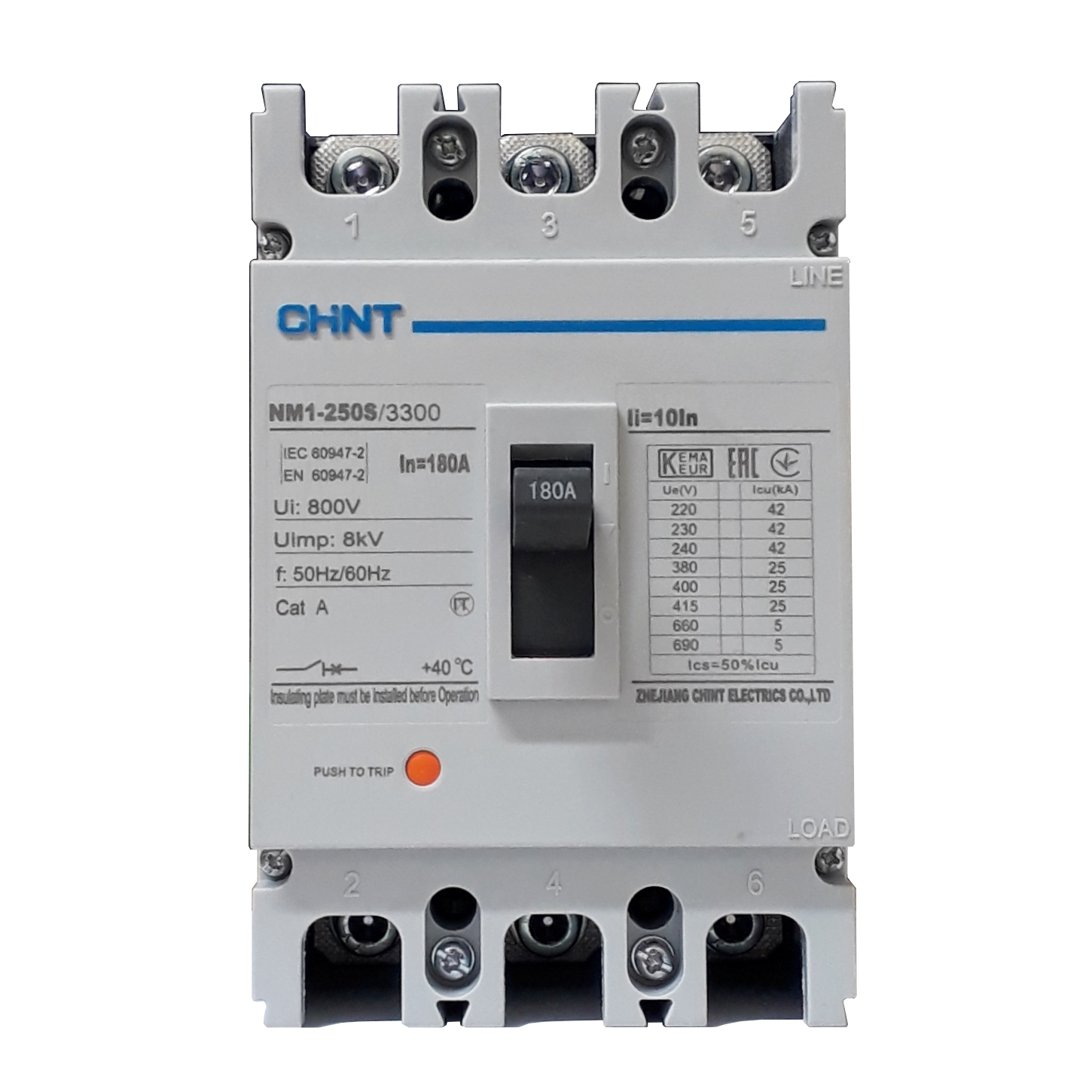 Breaker Industrial Trifásico Chint 180A