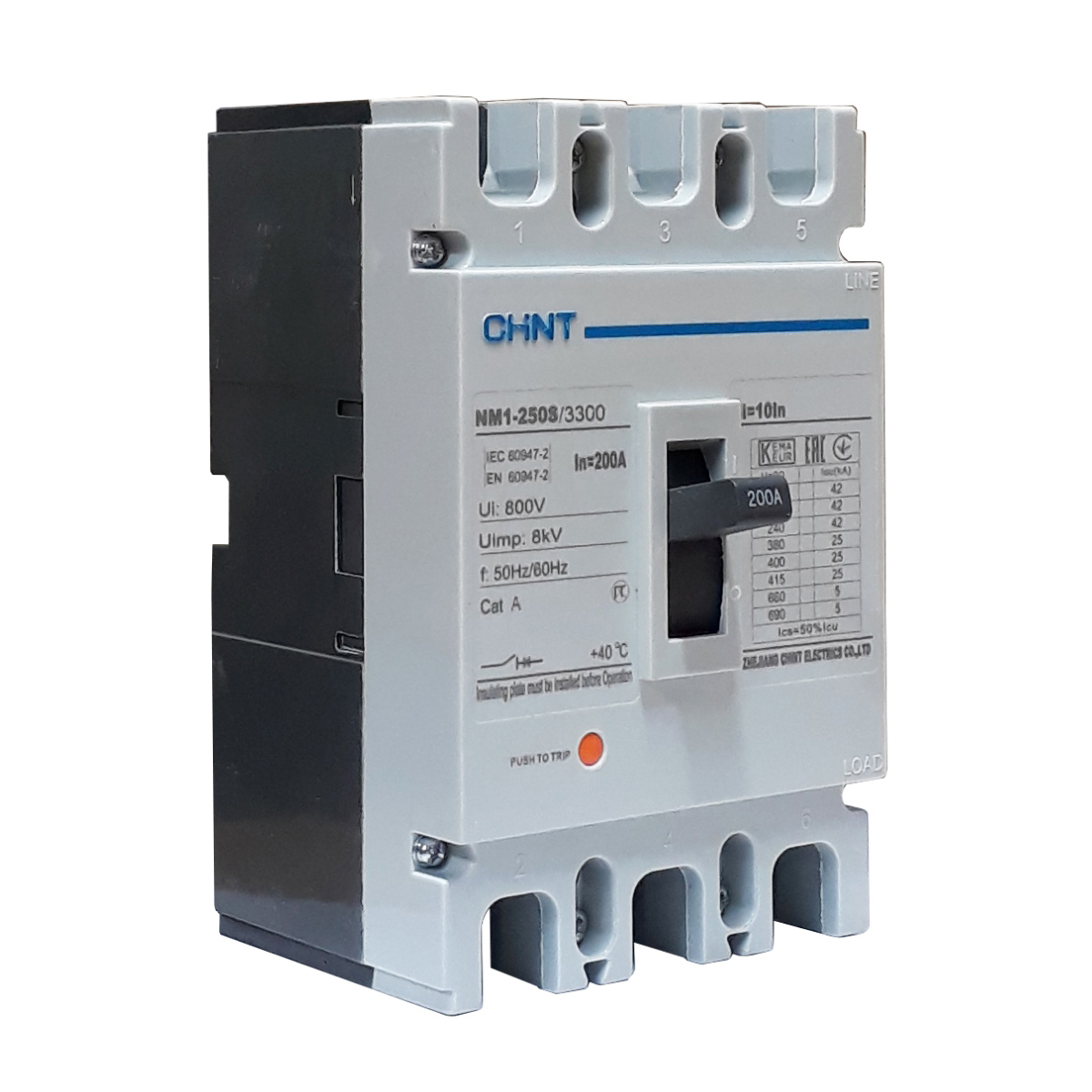 Breaker Industrial Trifásico Chint 200A