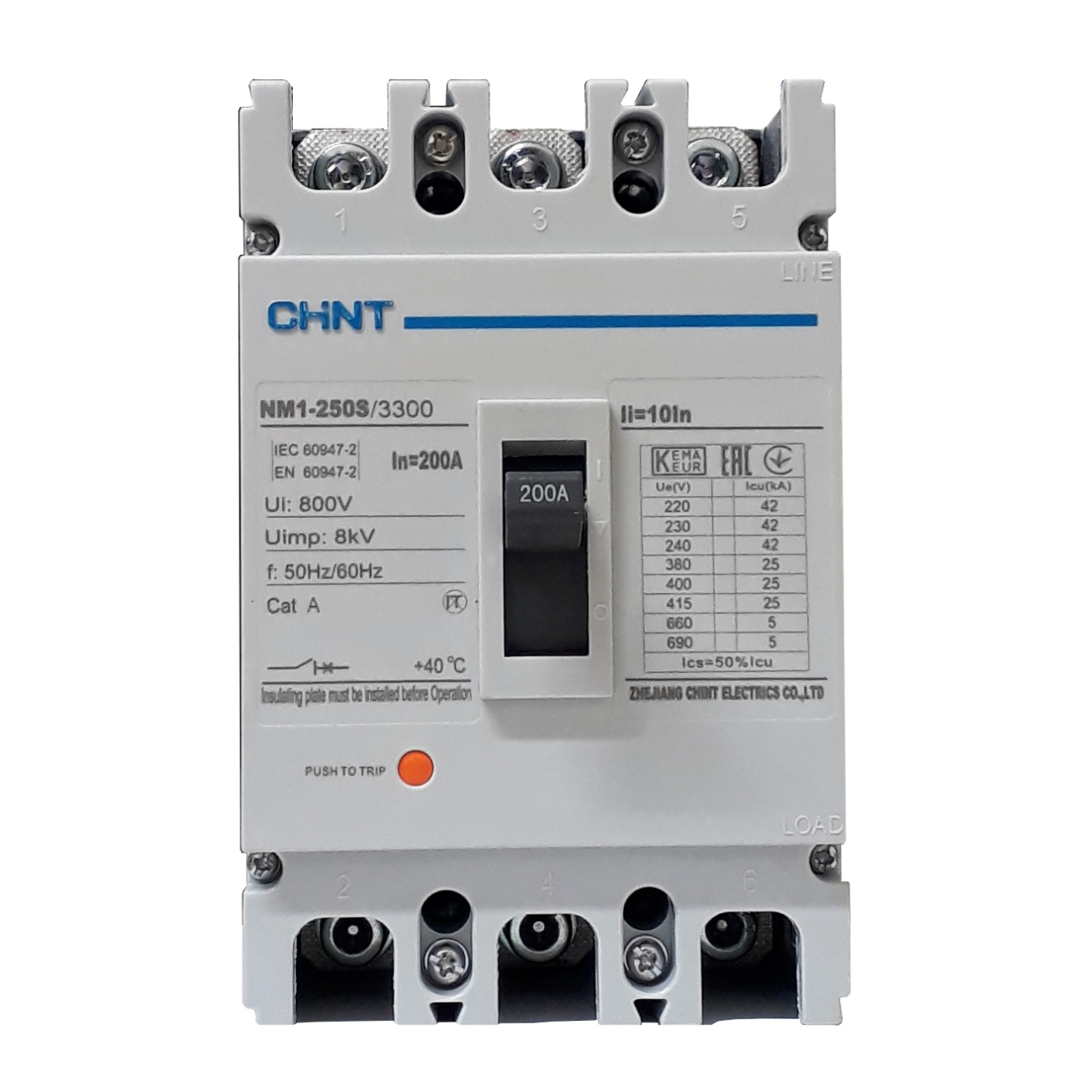 Breaker Industrial Trifásico Chint 200A