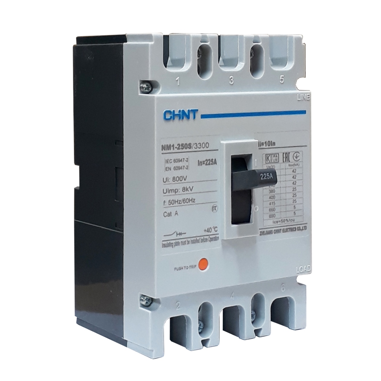 Breaker Industrial Trifásico Chint 225A