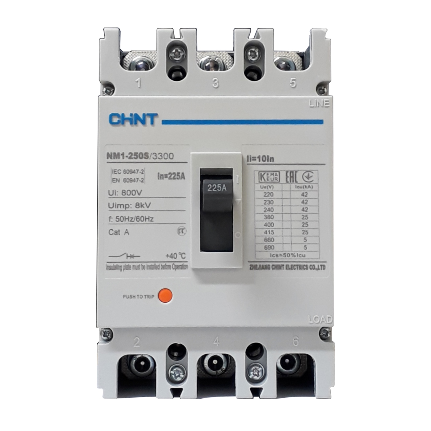 Breaker Industrial Trifásico Chint 225A