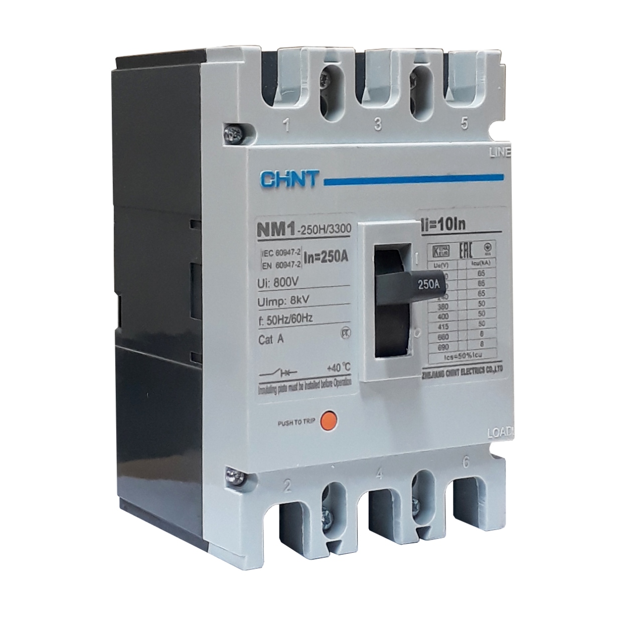 Breaker Industrial Trifásico Chint 250A