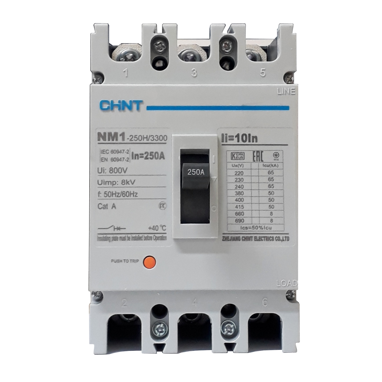 Breaker Industrial Trifásico Chint 250A