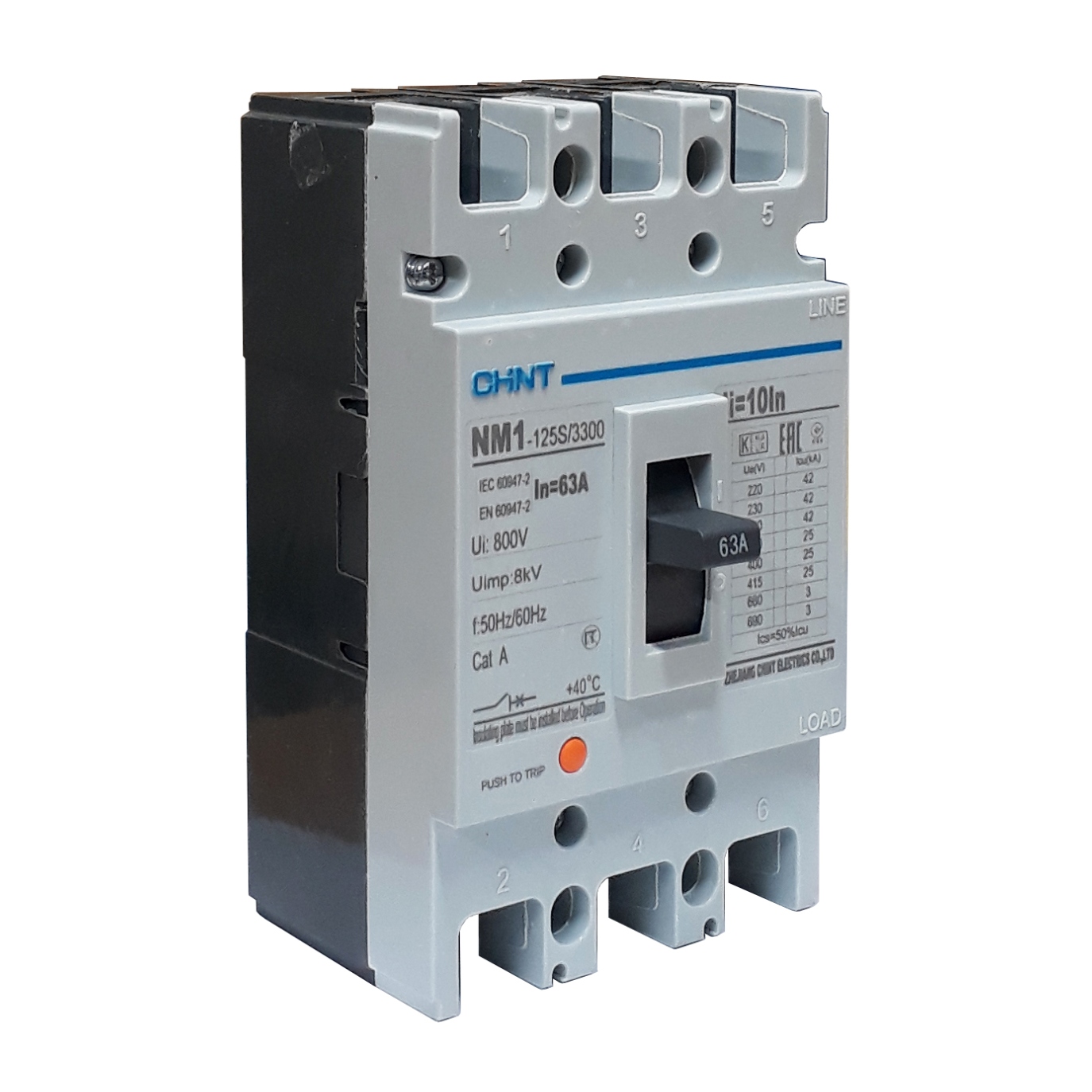 Breaker Industrial Trifásico Chint 63A