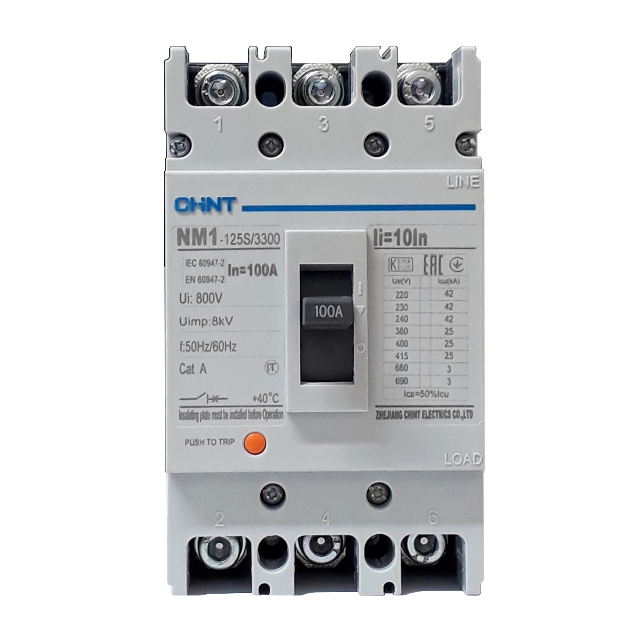 Breaker Industrial Trifásico Chint 100A