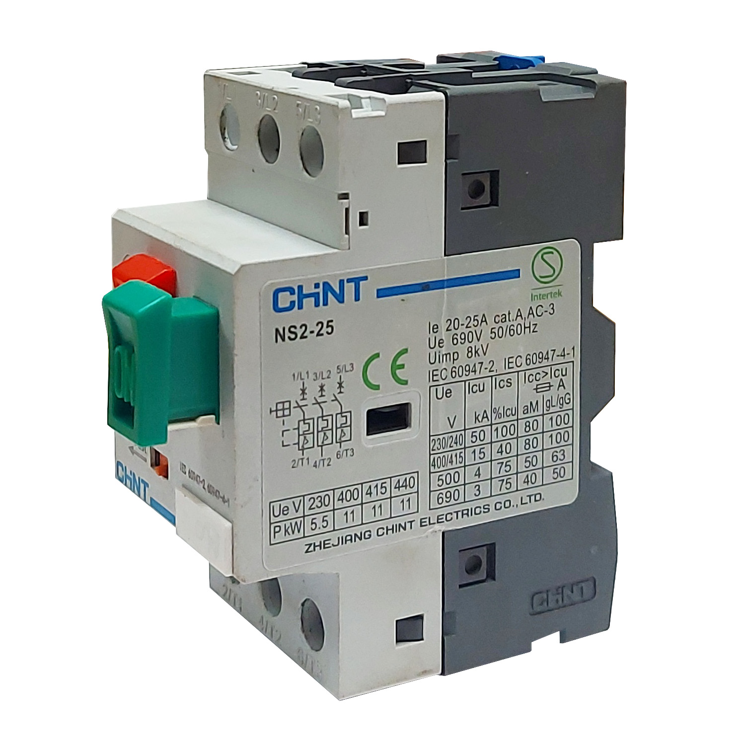 Guardamotor CHINT (20-25A) Tipo Pulsador - NSR2-25 - Ingecom Eléctricos SAS
