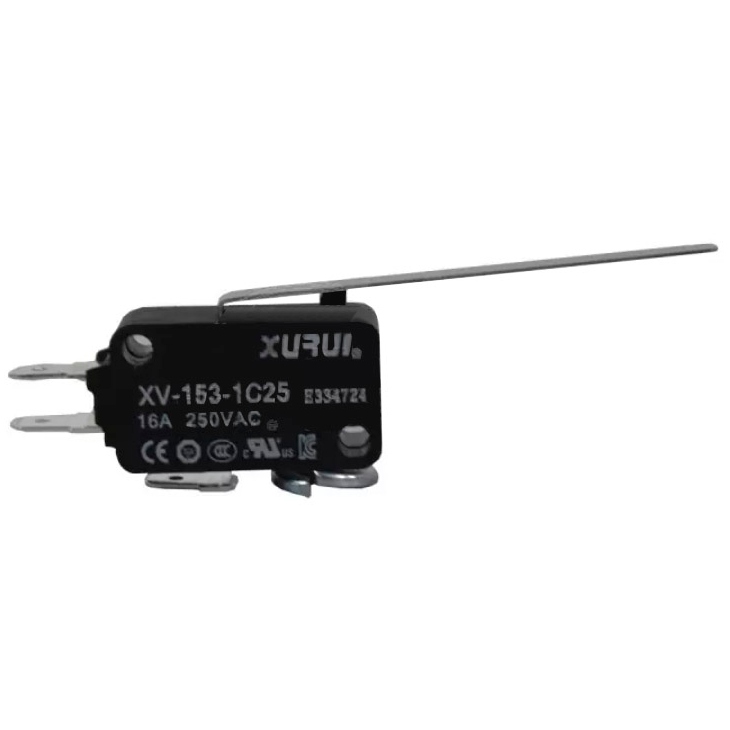 Microswitch Tipo Miniatura de Palanca Larga XURUI x 10 Unds | XV-153-1C25 - Ingecom Eléctricos SAS