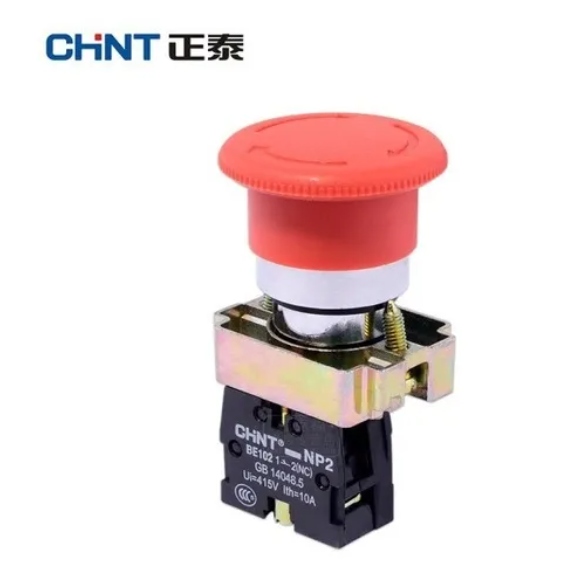 Pulsador Parada de Emergencia 22mm / Base metálica / Tipo Hongo - CHINT - Ingecom Eléctricos SAS