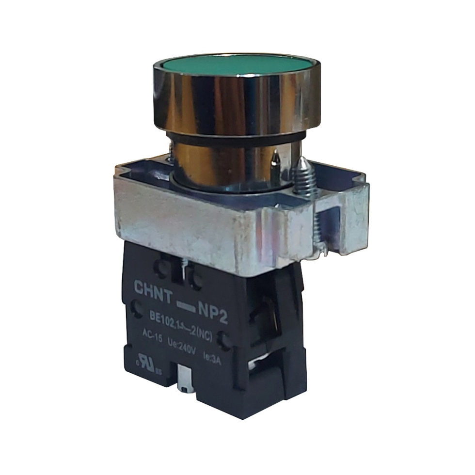 Pulsador Verde 22mm - Base Metálica | CHINT - Ingecom Eléctricos SAS