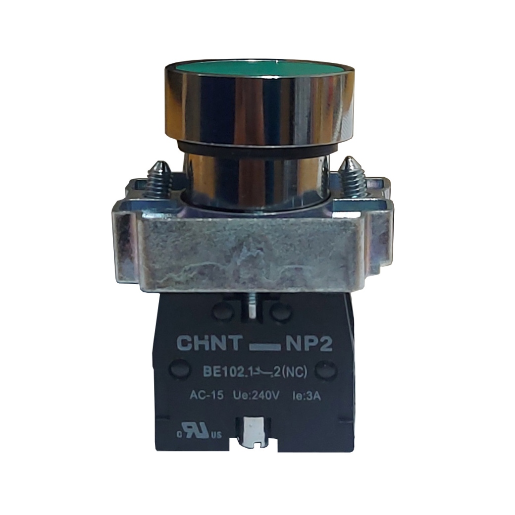 Pulsador Verde 22mm - Base Metálica | CHINT - Ingecom Eléctricos SAS