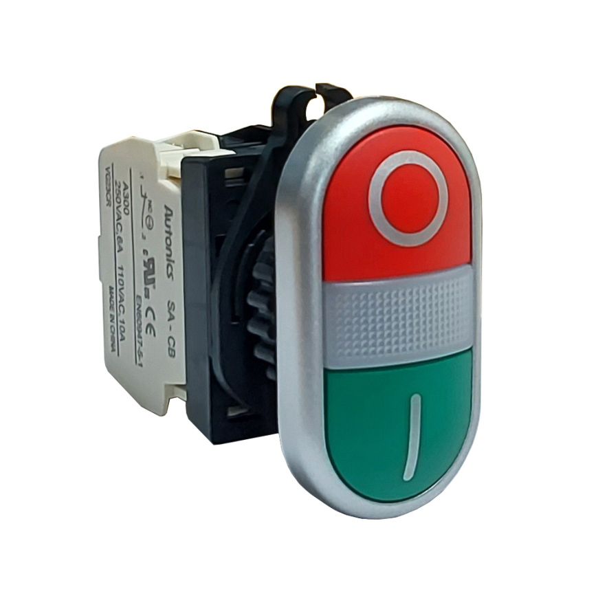 Pulsador Start - Stop 22mm + Indicador Luminoso - Autonics - Ingecom Eléctricos SAS