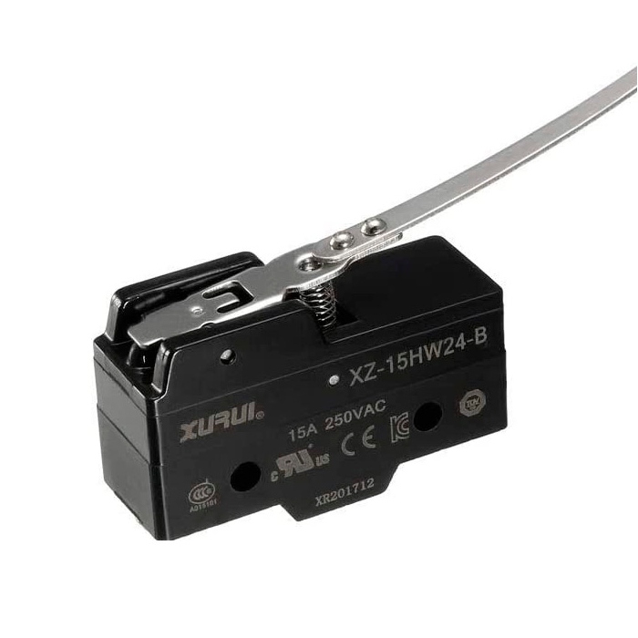 Microswitch Tipo Estándar de Palanca Larga 15A/250V - XURUI | XZ-15HW24-B - Ingecom Eléctricos SAS