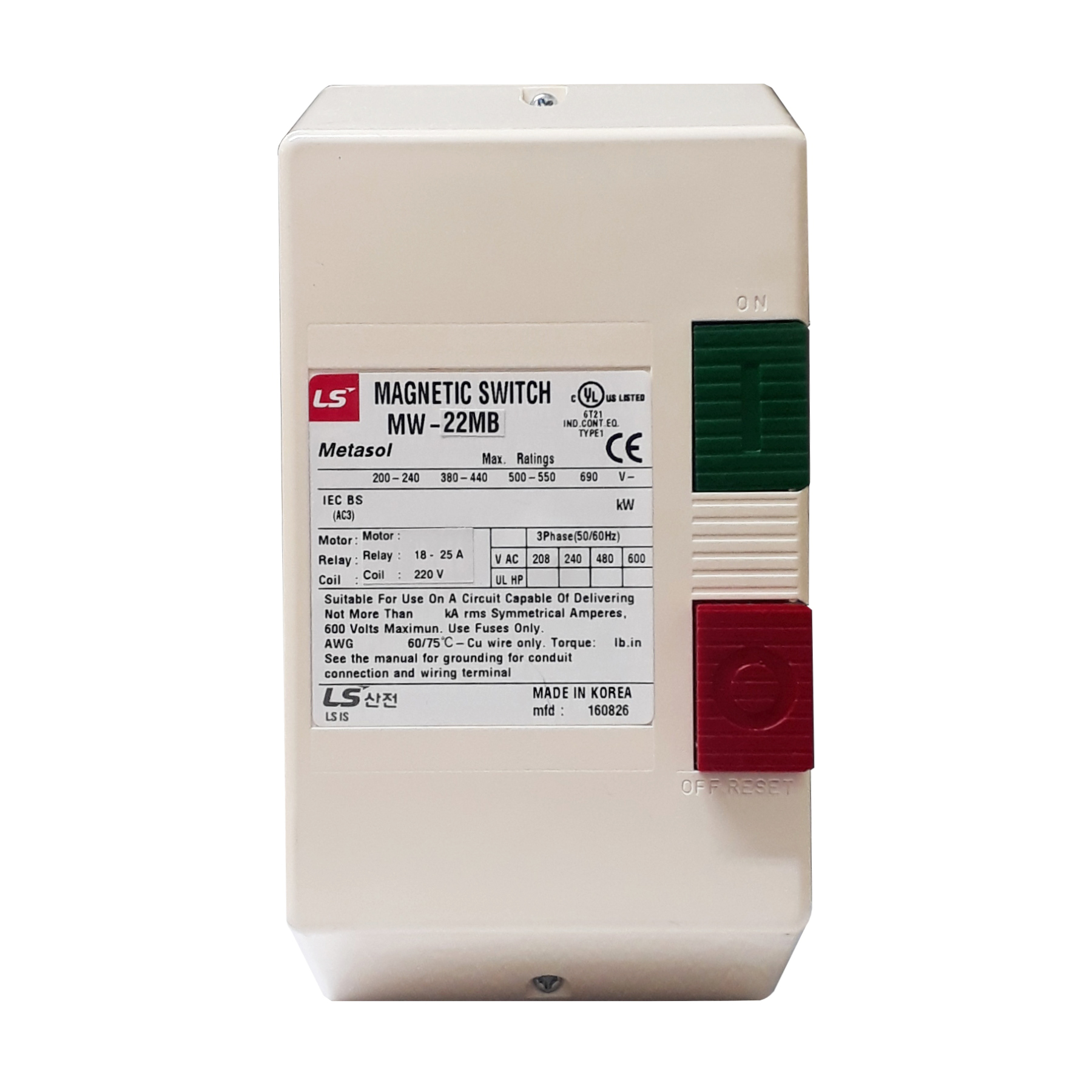 Arrancador Directo LS 18 – 25A 220V