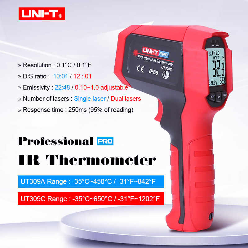 Termómetro Infrarrojo Digital UNI-T UT309A / -35°C - 450°C