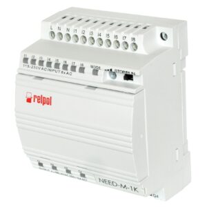 Relé Programable Relpol / 8 In (6 dig+2 análog) / 4 Out Relé / 90-260 V AC