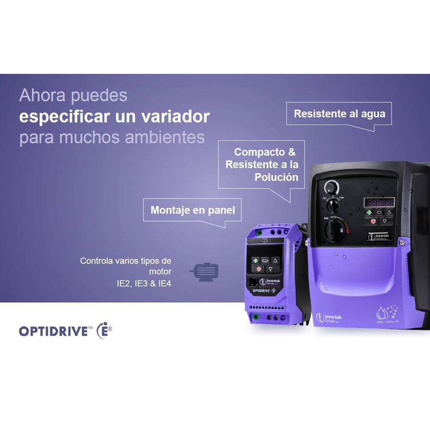 Variador Invertek E3 / 0,5 HP / 2,3 Amp / Entrada: 220V AC / Salida: 220V AC