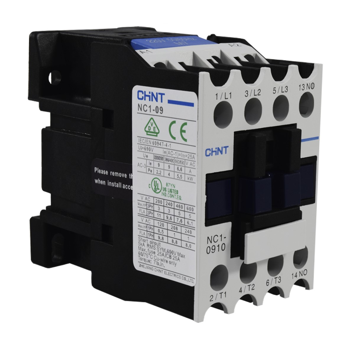 Contactor 9A AC3 220VAC UL | CHINT