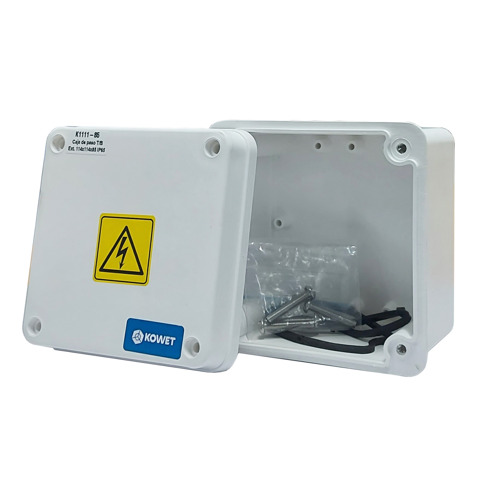 Caja de Paso Plástica IP65 114x114x85mm KOWET - Ingecom Eléctricos SAS