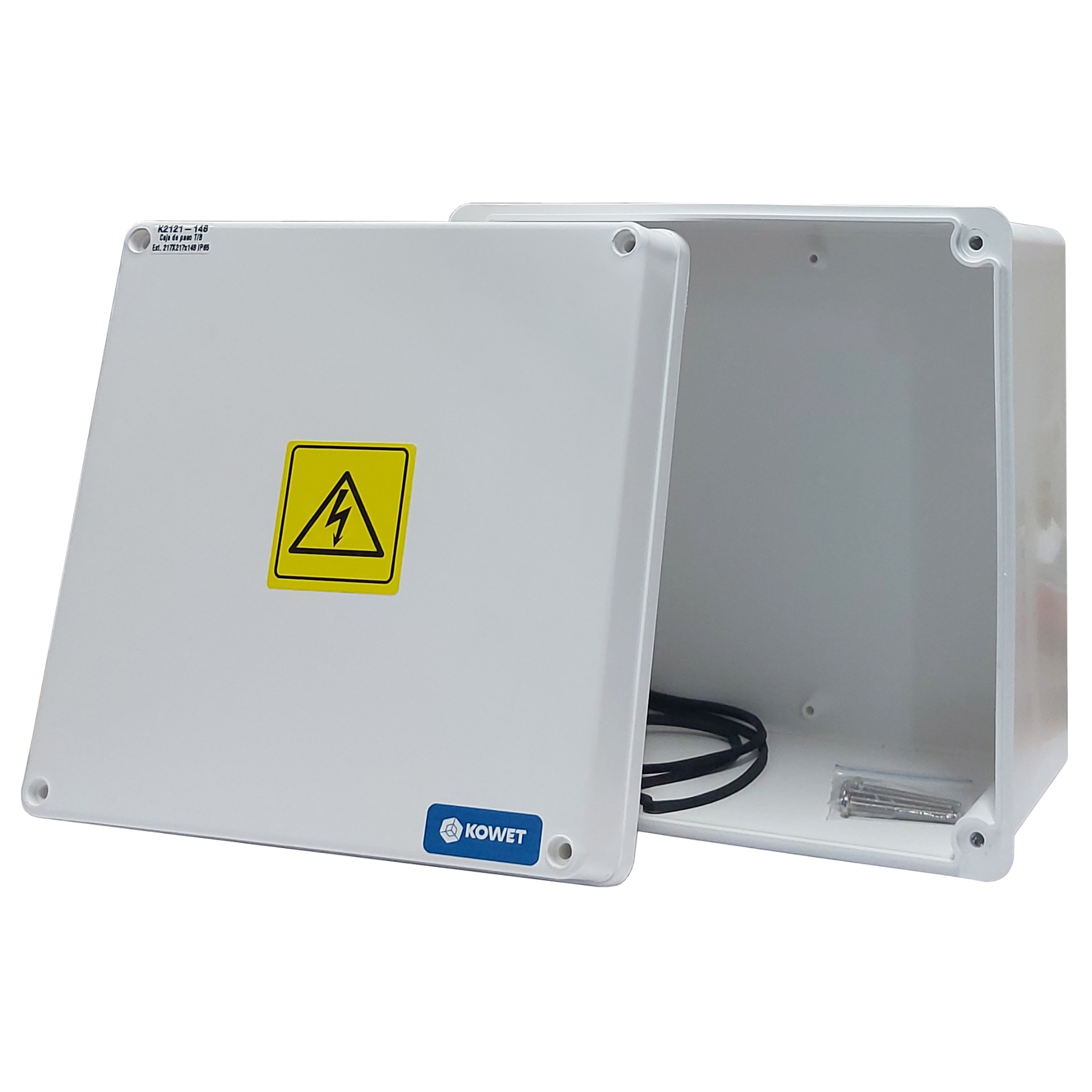 Caja de Paso Plástica IP65 217x217x116mm KOWET - Ingecom Eléctricos SAS