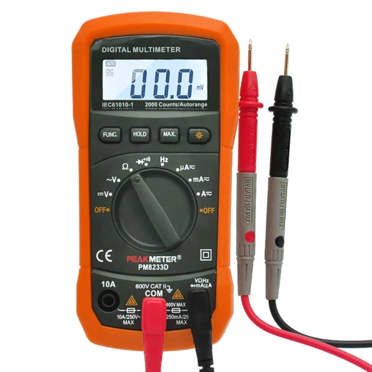 Multímetro Digital de Rango Automático 600V AC/DC - 10A - PeakMeter - Ingecom Eléctricos SAS