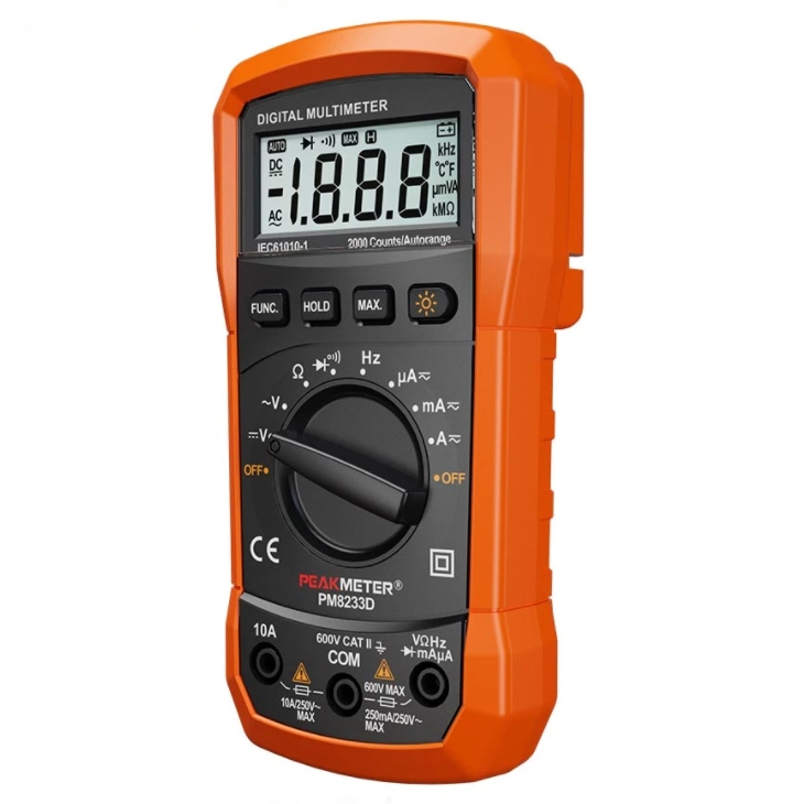 Multímetro Digital de Rango Automático 600V AC/DC - 10A - PeakMeter - Ingecom Eléctricos SAS