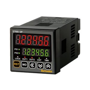 Contador / Temporizador 6 Dígitos | Salida 2 x Relé | 48x48mm | 110-220V AC Autonics