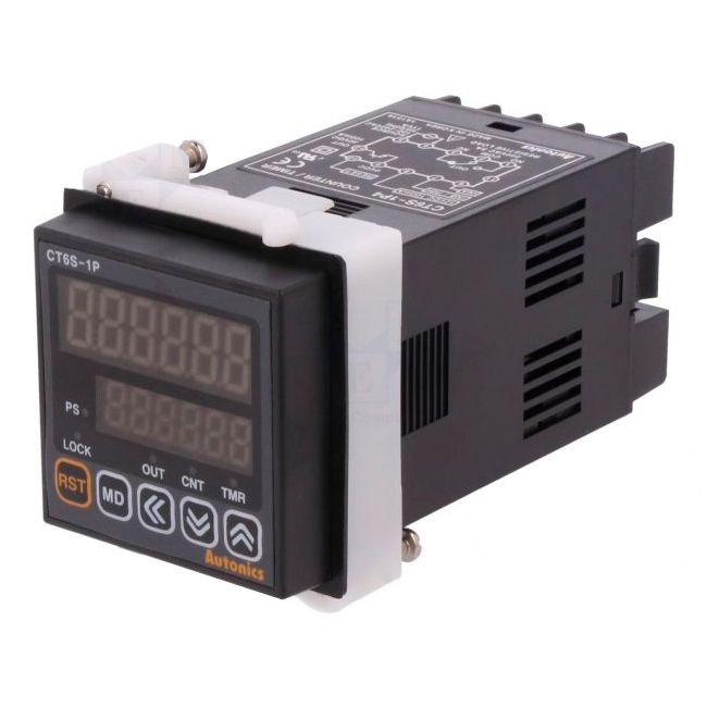 Contador / Temporizador 6 Dígitos | Salida Relé | 48x48mm | 110-220V AC Autonics