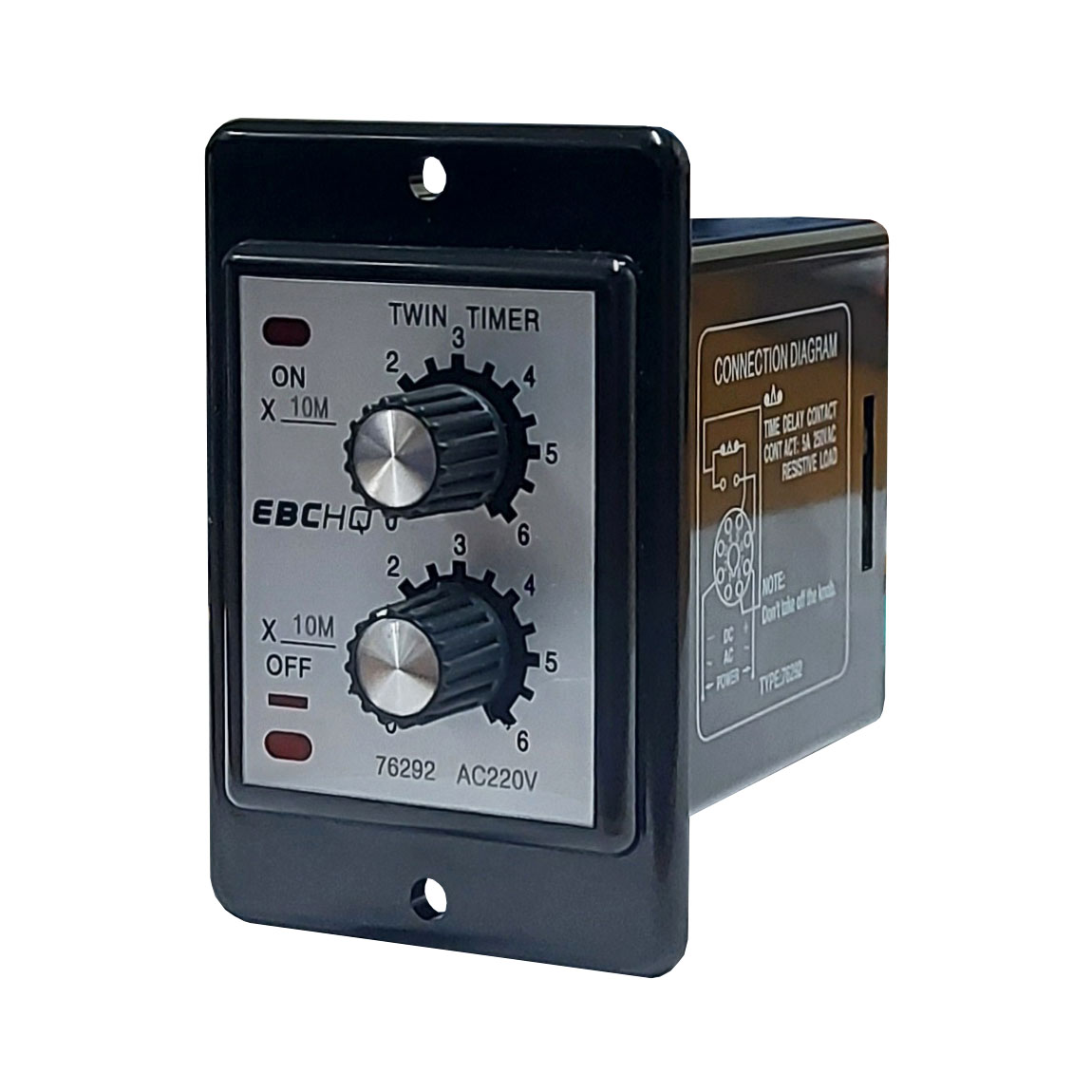 Temporizador Análogo Doble 60 min 220V AC | EBCHQ - Ingecom Eléctricos SAS