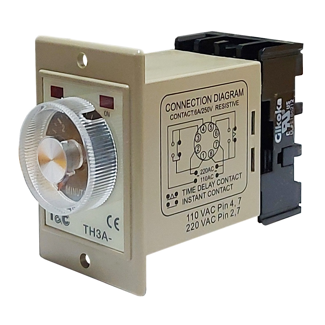 Temporizador Análogo 6 Minutos T&C | 110/220V AC - Ingecom Eléctricos SAS