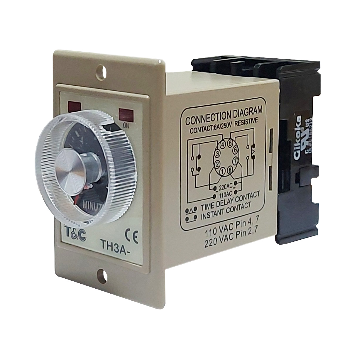 Temporizador Análogo 12 Minutos T&C | 110/220V AC - Ingecom Eléctricos SAS