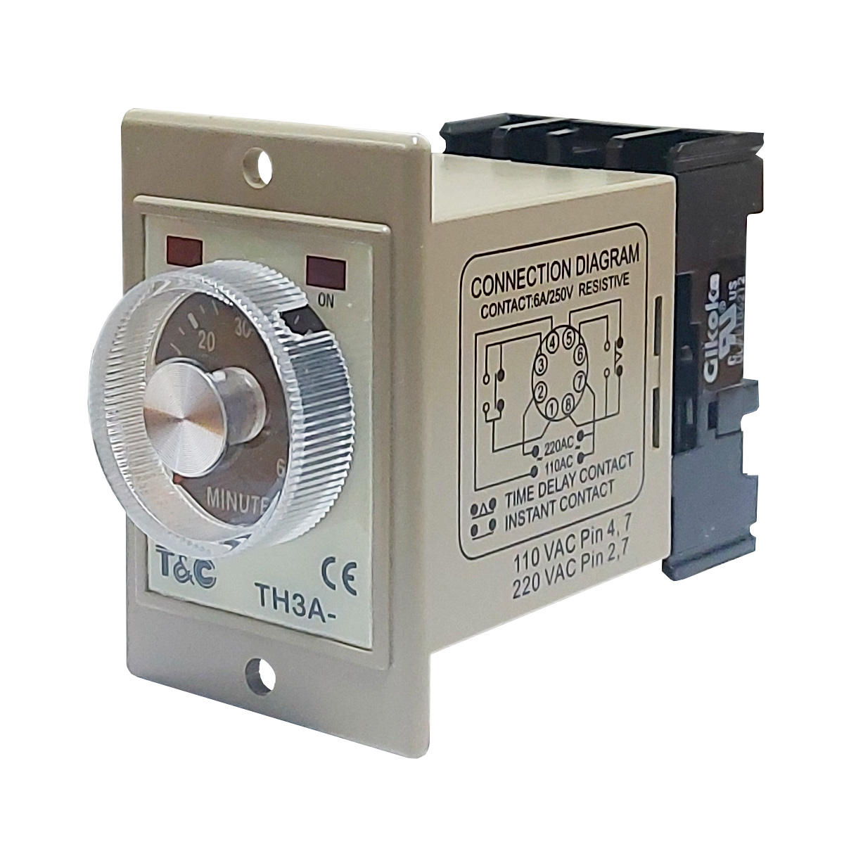 Temporizador Análogo 60 Minutos T&C | 110/220V AC - Ingecom Eléctricos SAS