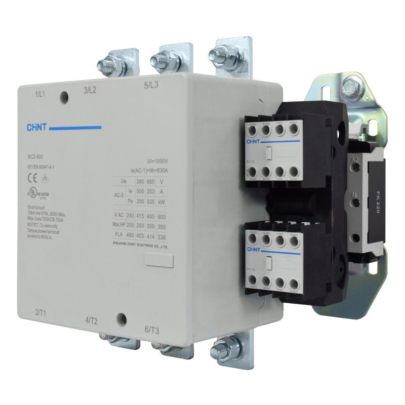 Contactor 500A AC3 220VAC VDE 2NA+2NC | CHINT - Imagen 3