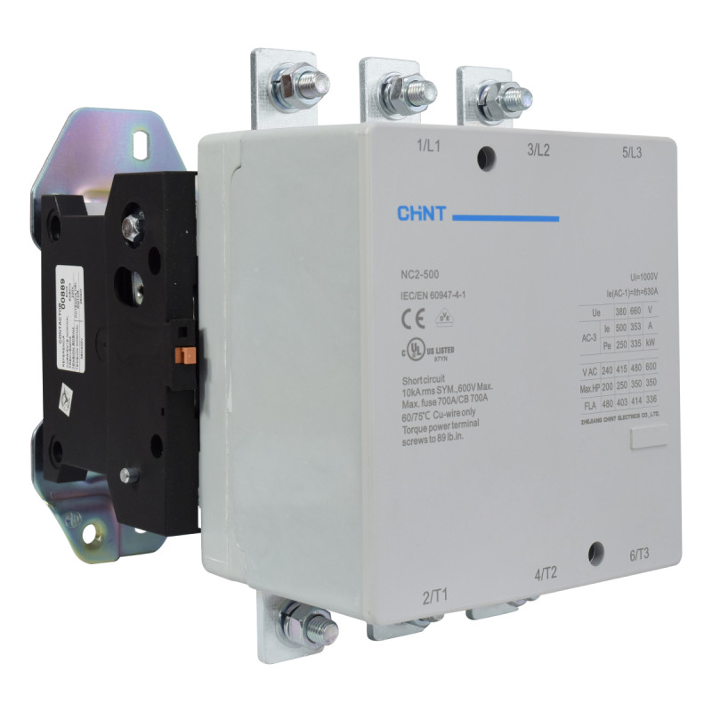 Contactor 500A AC3 220VAC VDE 2NA+2NC | CHINT