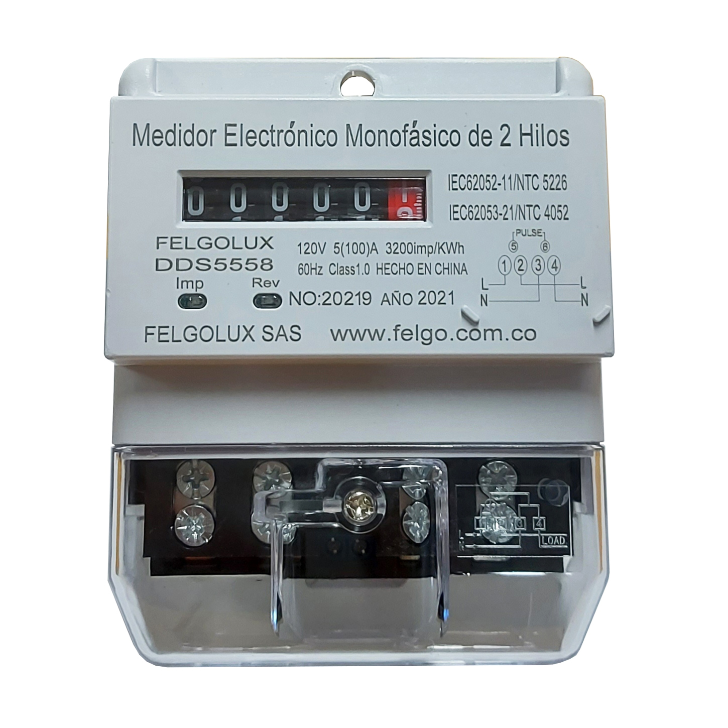 Medidor Electrónico de Energía Monofásico 2 Hilos 120V 100A - FELGOLUX - Ingecom Eléctricos SAS