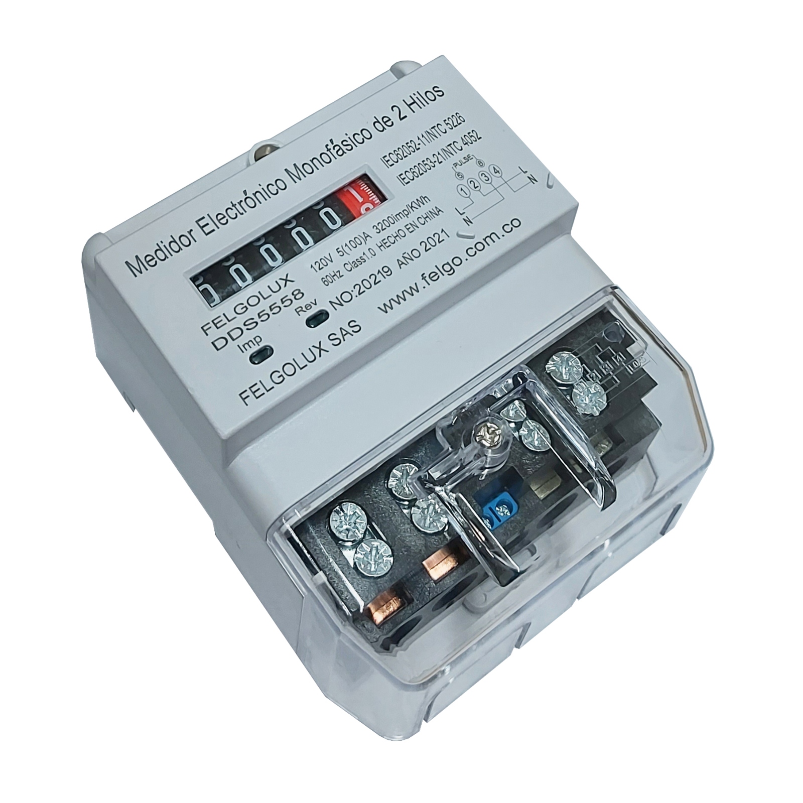 Medidor Electrónico de Energía Monofásico 2 Hilos 120V 100A - FELGOLUX - Ingecom Eléctricos SAS