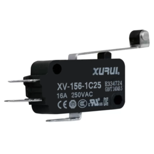 Microswitch Tipo Miniatura de Palanca Larga Roldana Plástica XURUI x 10 Unds | XV-156-1C25 - Ingecom Eléctricos SAS