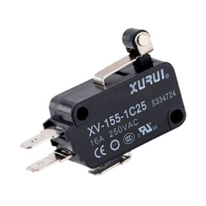 Microswitch Tipo Miniatura de Palanca Corta Roldana Plástica XURUI x 10 Unds | XV-155-1C25 - Ingecom Eléctricos SAS