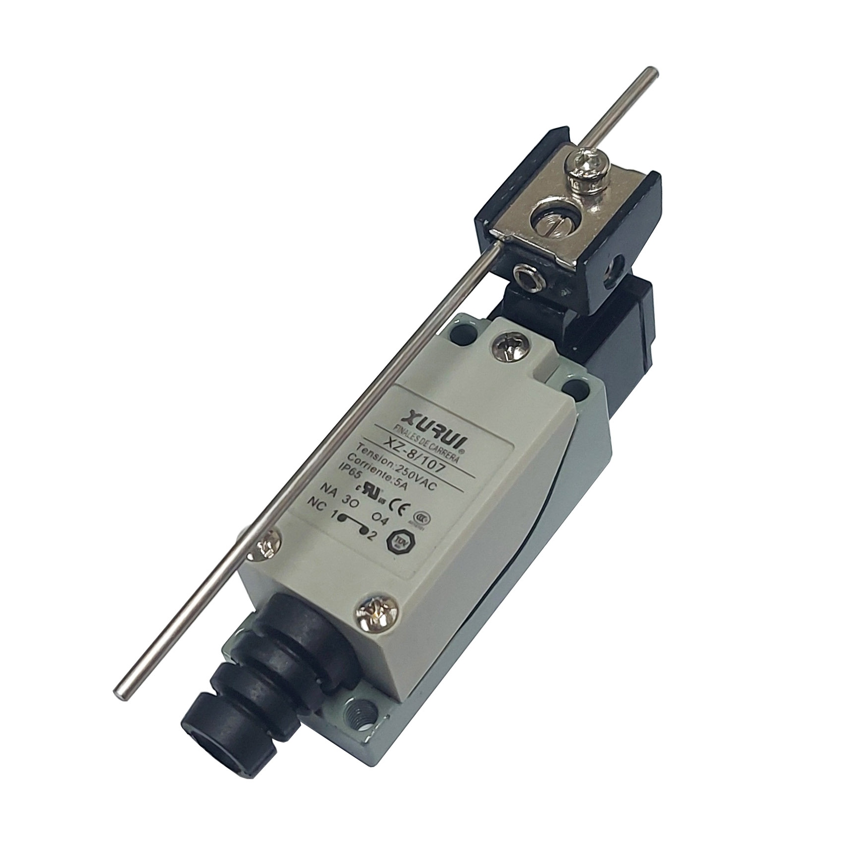 Final de Carrera Metálico de Varilla Ajustable Acero Inoxidable XURUI | XZ-8/107 - Ingecom Eléctricos SAS