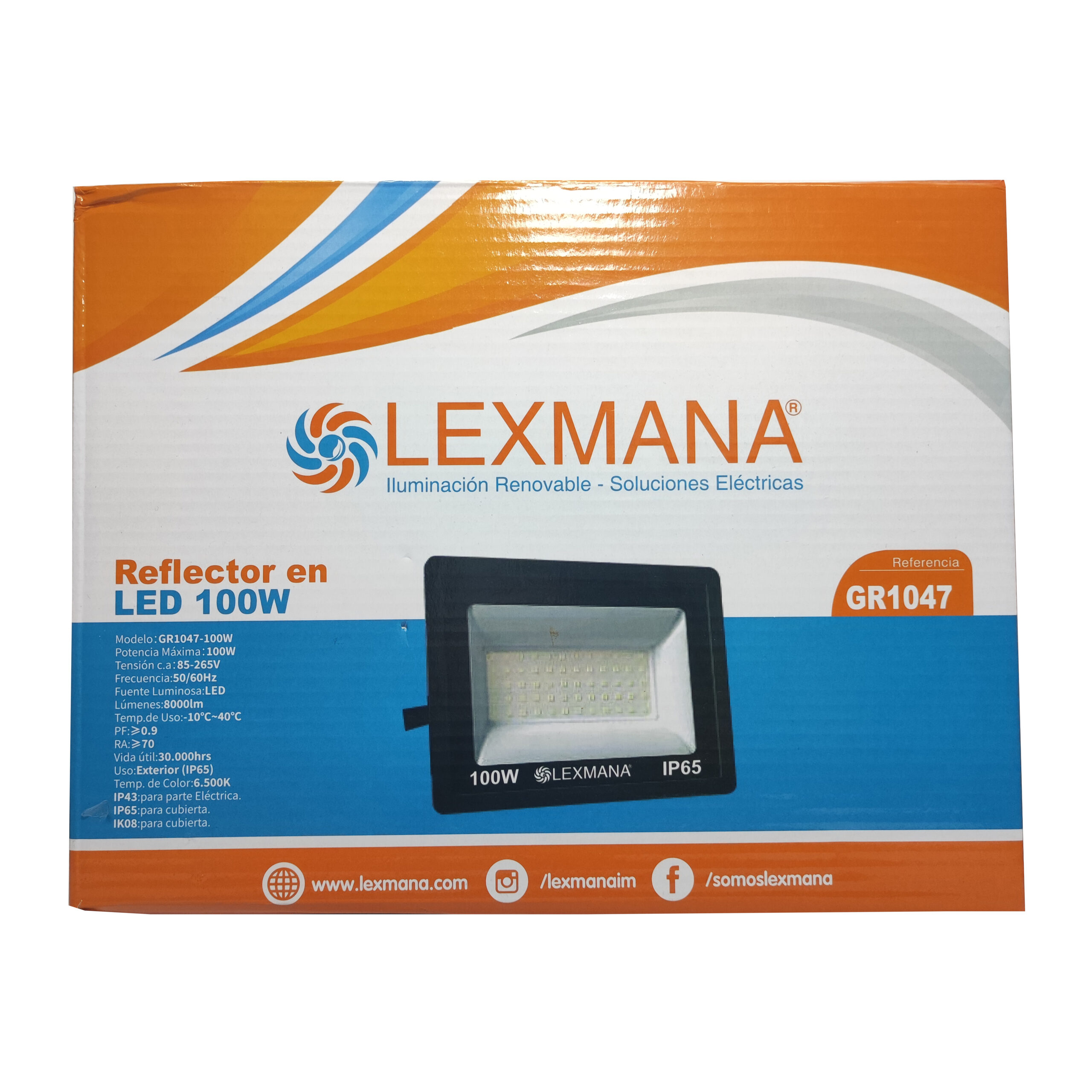 REFLECTOR LED 100W IP65 LUZ BLANCA LEXMANA