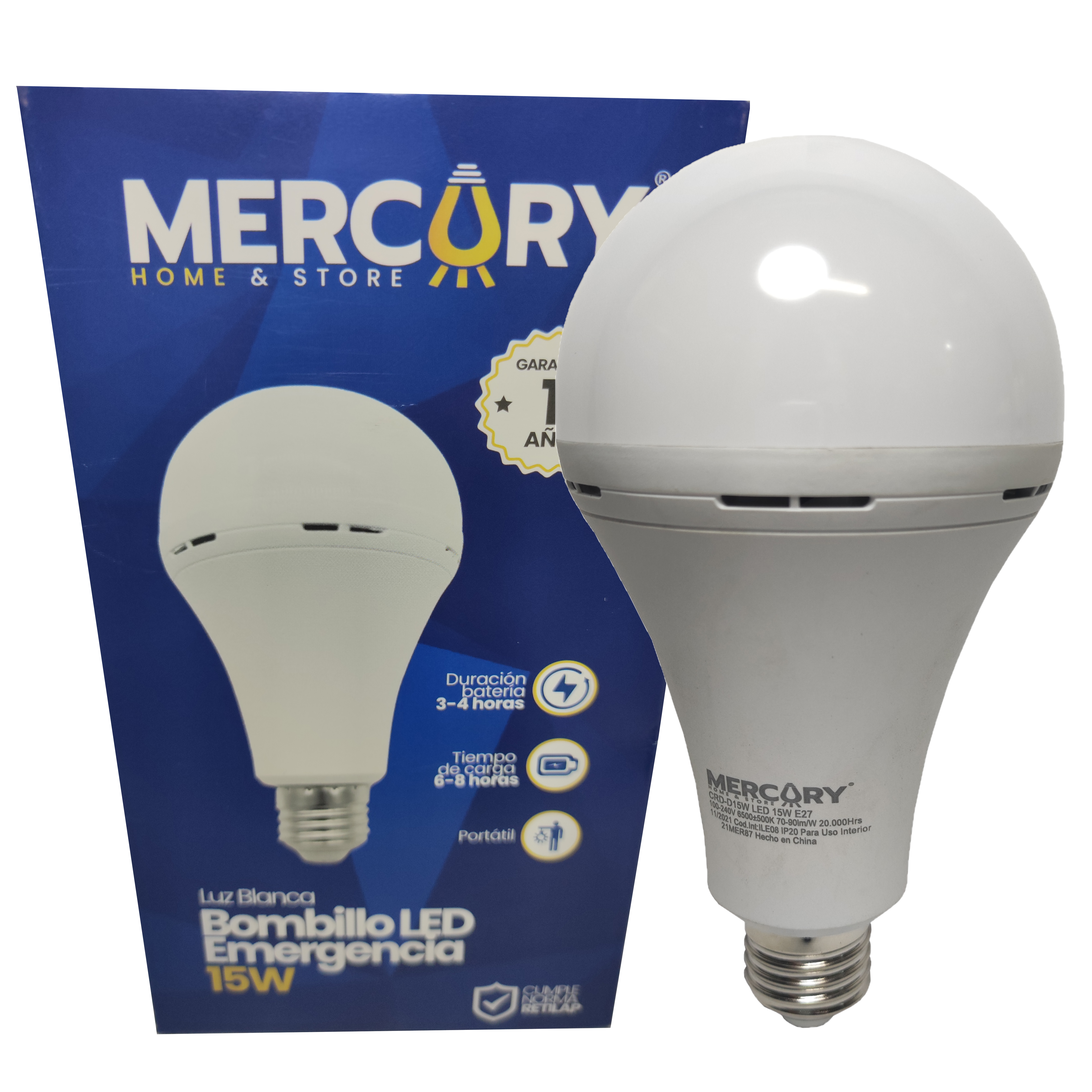 BOMBILLO LED EMERGENCIA 15W MERCURY