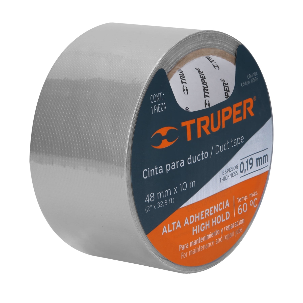 Cinta para ducto 10m Gris TRUPER