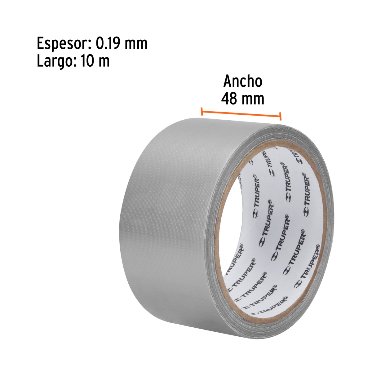Cinta para ducto 10m Gris TRUPER