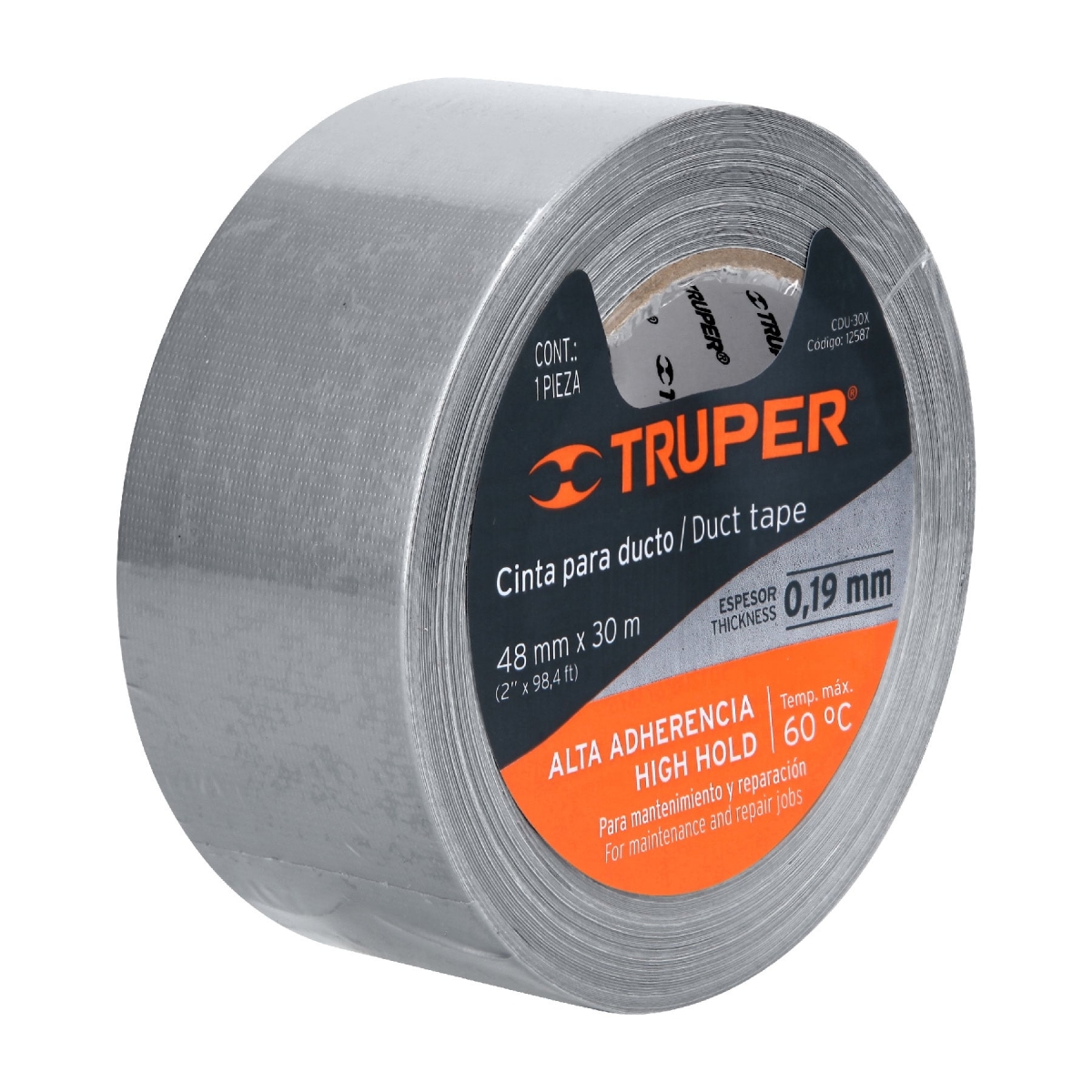 Cinta para ducto 30m Gris TRUPER