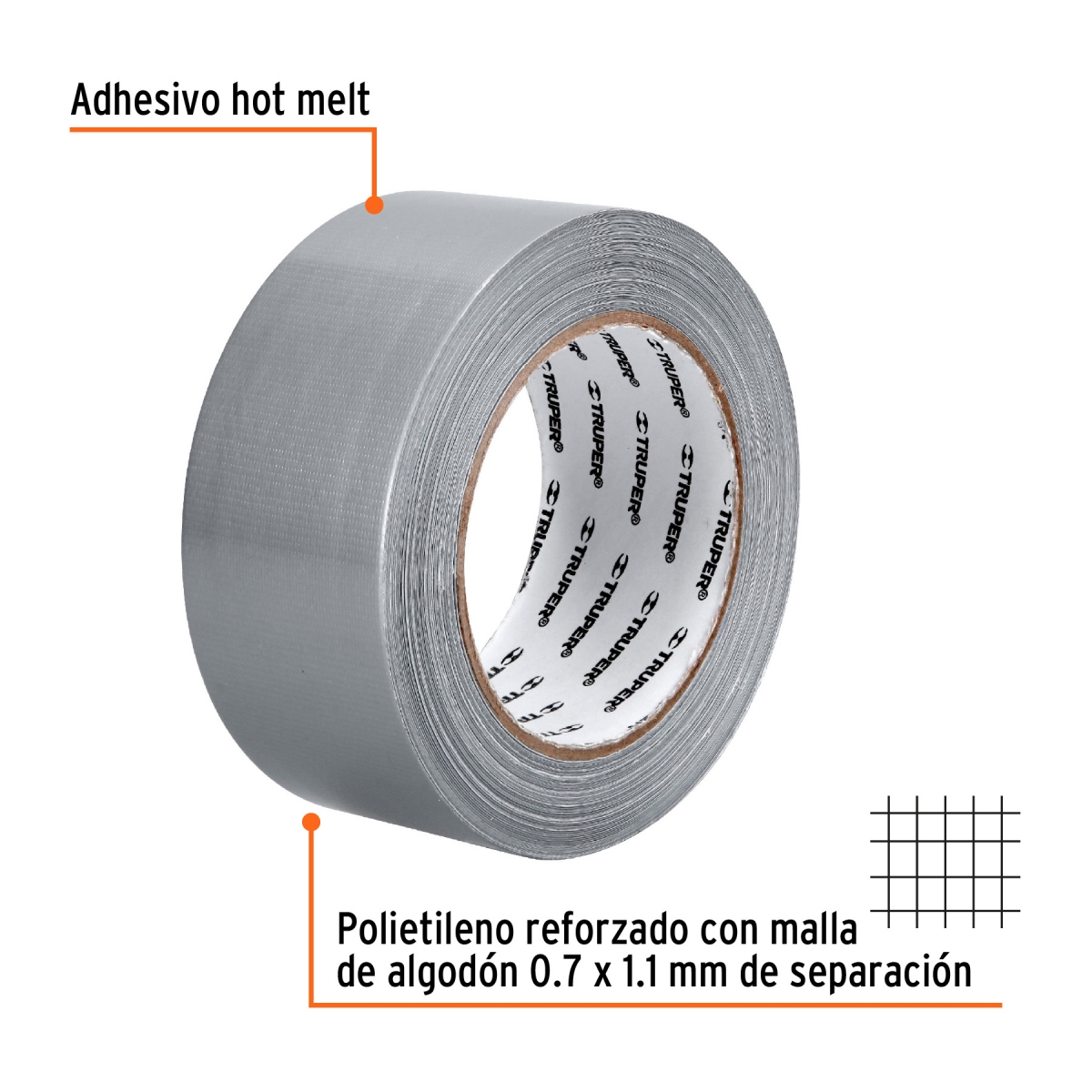 Cinta para ducto 30m Gris TRUPER