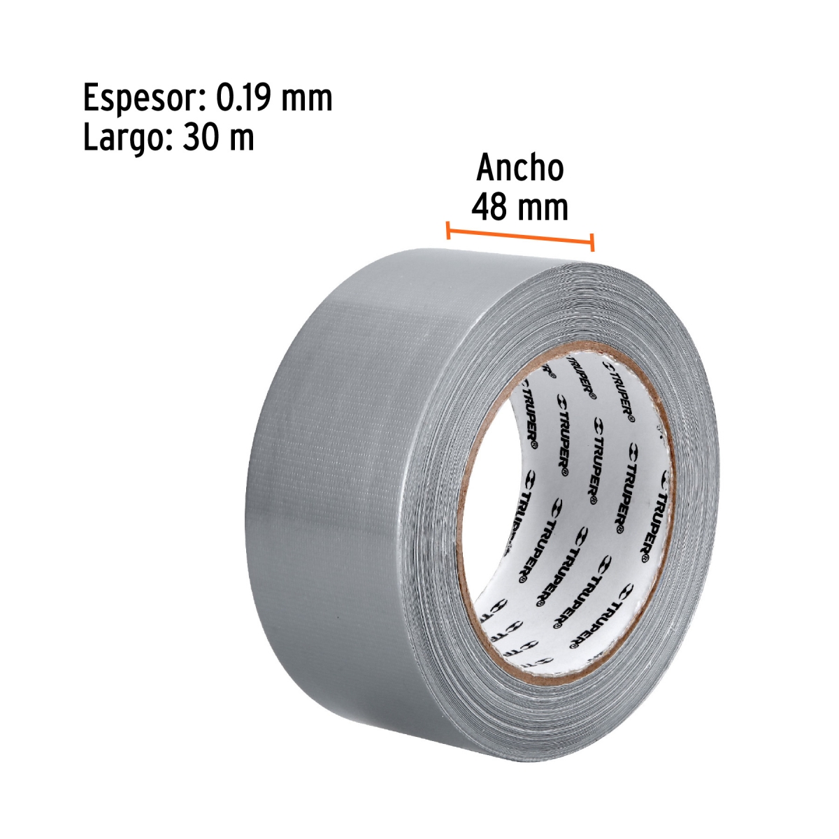 Cinta para ducto 30m Gris TRUPER