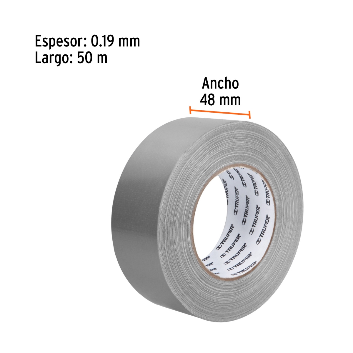 Cinta para ducto 50m Gris TRUPER
